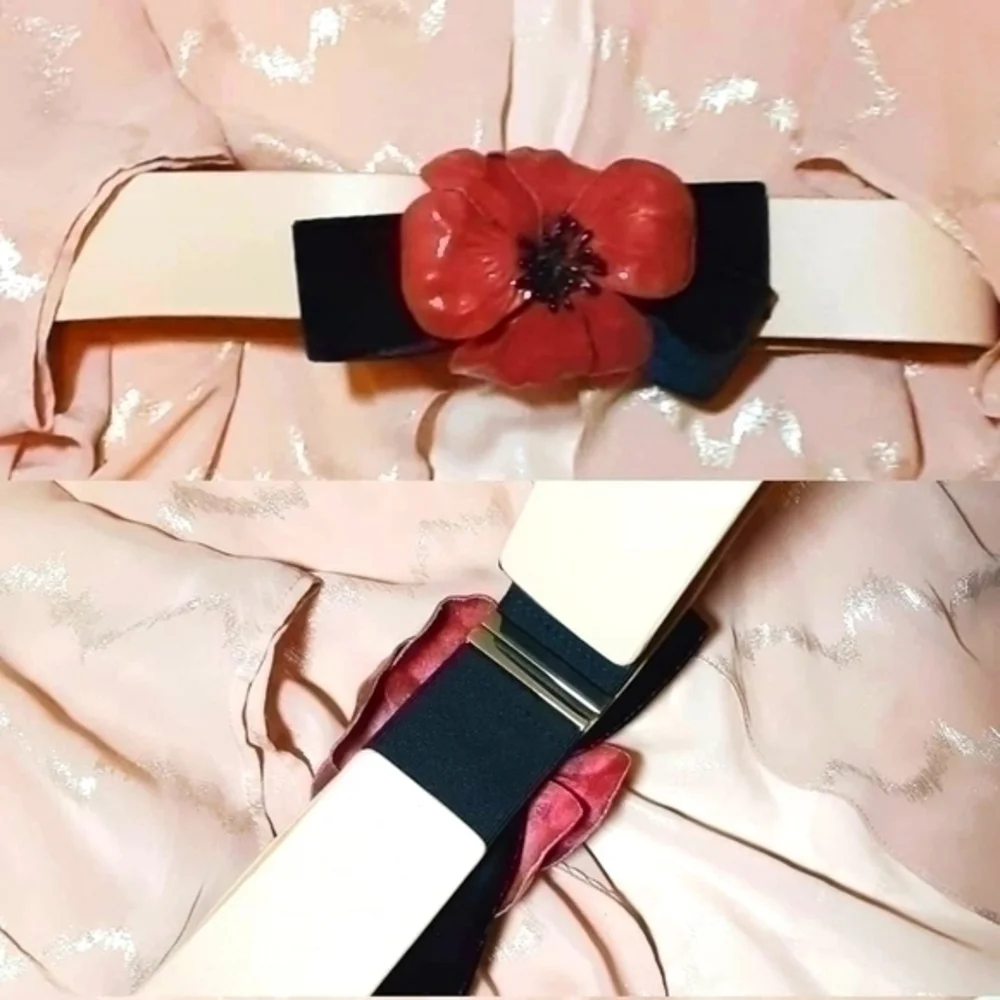 Vintage Leather Flower Belt